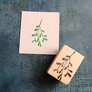 Timbro in gomma di vischio per biglietti di Natale, timbro di auguri stagionali, ghirlanda con timbro a mano, cancelleria di agrifoglio, etichetta regalo di Natale, pianta fatata