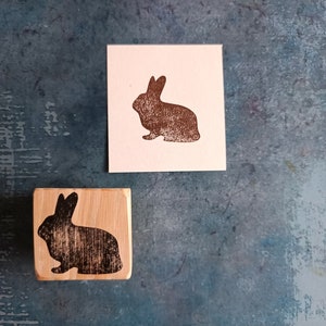 Timbro di gomma a forma di coniglio per biglietti di Pasqua, timbro di coniglietto carino per decorazioni primaverili, timbro per argilla, materiale effimero di animali per tenere un diario, artigianato del bosco