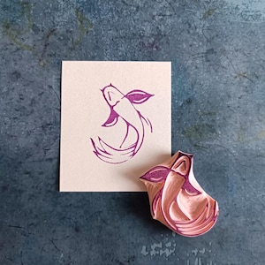 Timbro in gomma di pesce per la creazione di cartoline, cancelleria per la vita oceanica, animale acquerello per scrapbooking, cancelleria per decorazioni di vita marina, timbro con motivi giapponesi