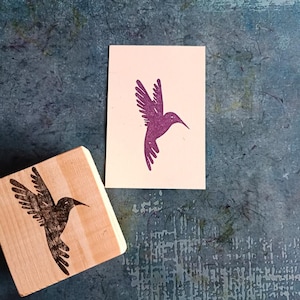 Kolibri Stempel für Journal, Stempel exotischer Vogel für Handdruck, Kolibri Aufkleber