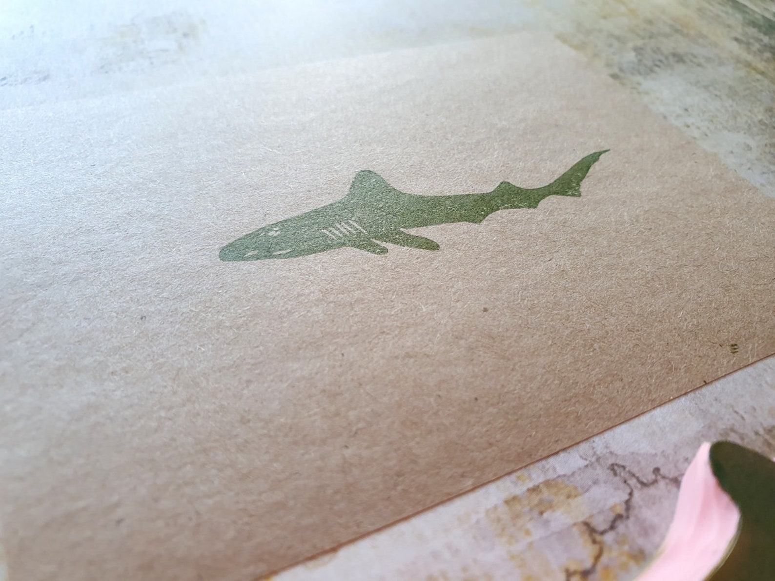 Shark Rubber Stamp for Birthday Wishes Ocean Animal Wooden Etsy