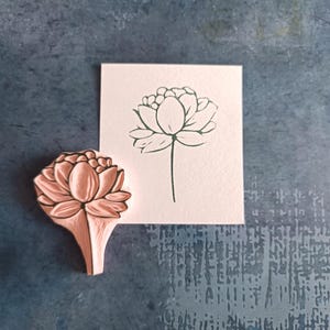 Tampon en caoutchouc pivoine pour faire-part de mariage bohème, tampon fleur en fleurs pour la fabrication de cartes, papeterie de fiançailles, carte de voeux, future mariée