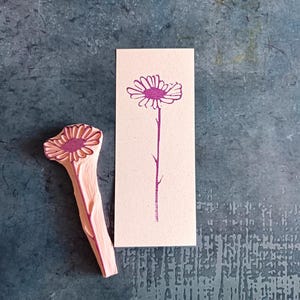 Sello de goma de margarita para diario basura, sello de flores vintage, efímera botánica, adorno para hacer tarjetas