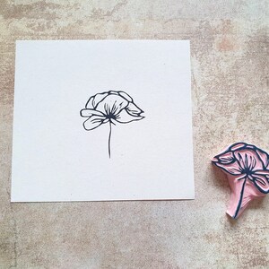 Peony Rubber Stamp for Cardmaking, Blossom Flower Stamp for ...