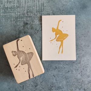 rubberstempel ballerina, stempel danseres voor jarige, kinderballet briefpapier, mensen ballet decor, sprookjesdagboek efemere, grillige stempel