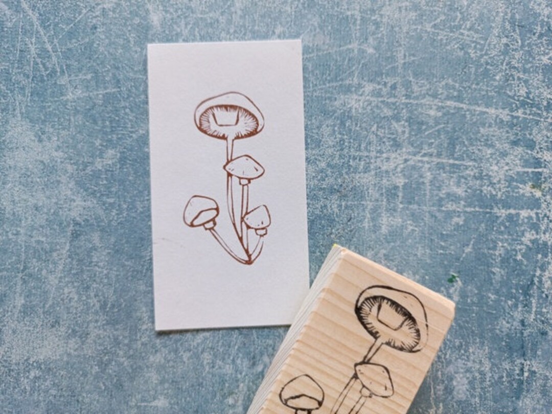 Mushroom Rubber Stamp for Traveler's Journal Woodland Etsy