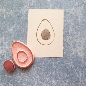 Avocado rubberen stempel set voor bullet journal, groente stempel voor keuken dagboek, ontwerp papier set, botanische levering, koken geschenk