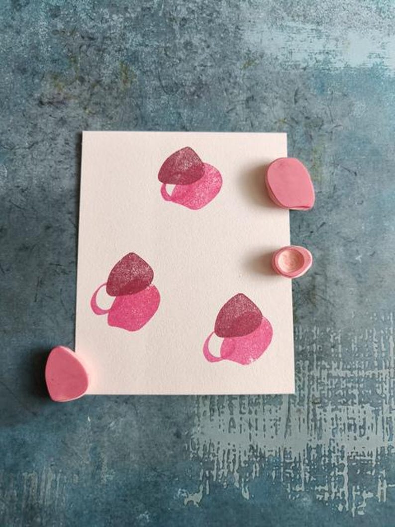 pattern stamp set of 3, pattern design supply, shape graphic, fabric printing block, playfull pattern, colours and shapes, textile design image 10