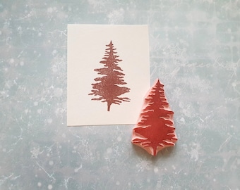 Christmas tree rubber stamp for december daily journal, wild tree rubber stamp for Christmas wishes, merry and bright graphic stamp,