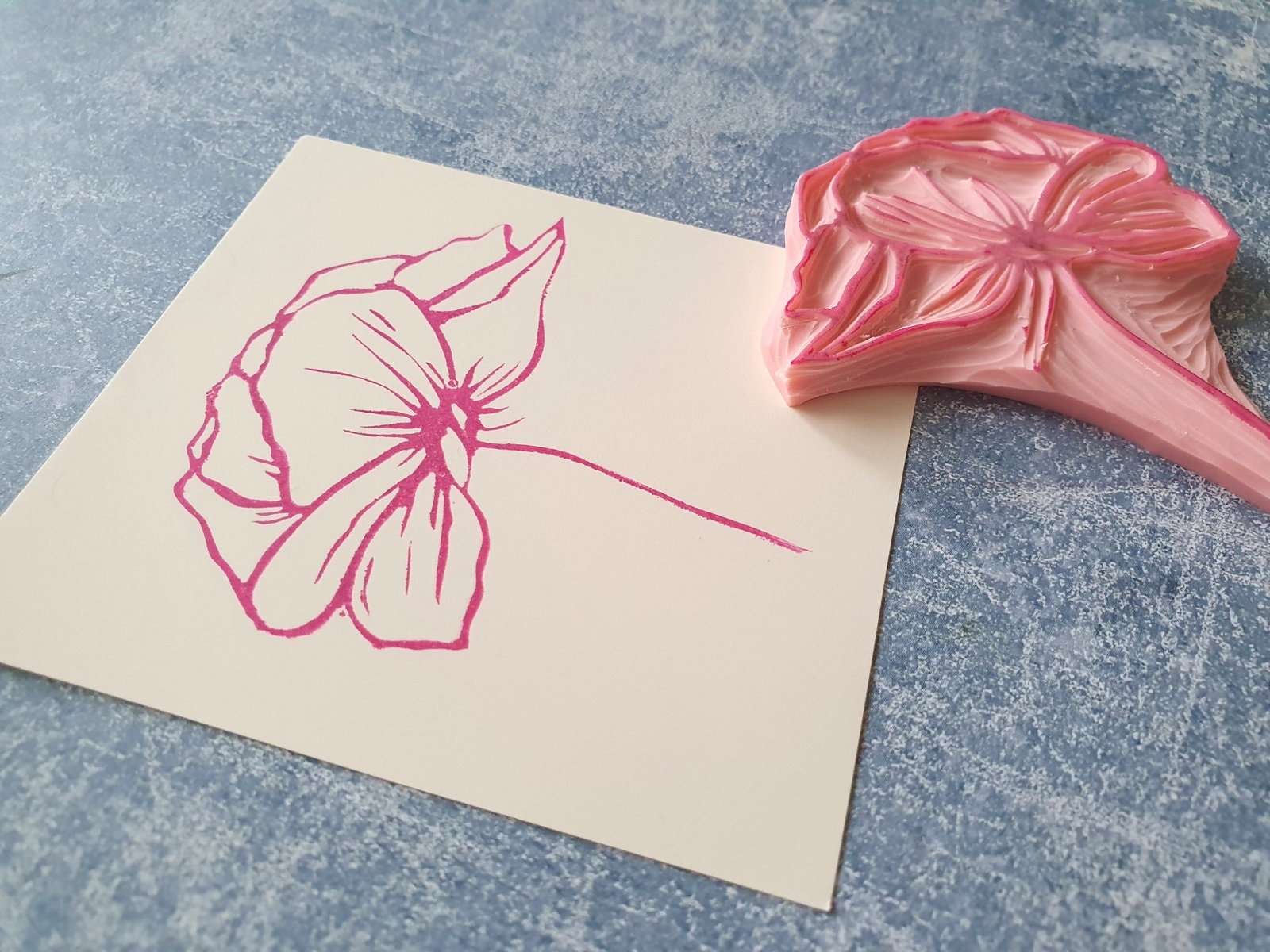 Peony Rubber Stamp for Boho Wedding Stationery, Elegant Ceremony Stamp ...