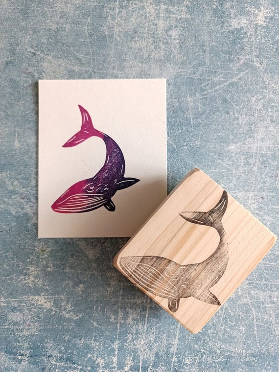 Whale Message Wooden Stamp Whale Message Wooden Stamp