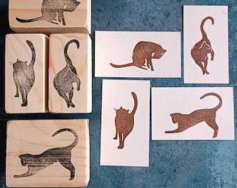 Cat stamp set, Kitty stamps for cardmaking, Gift for cat enthustiast