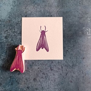 Rubberstempel nachtvlinder voor junkjournal, stempel reizigersnotitieboekje, entomologiecadeau, kunstenaarsaanbod, insectenafdruk, taxidermiekunst