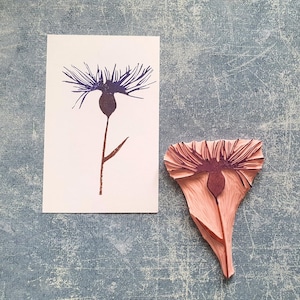 Cornflower rubber stamp for cardmaking, blue flower scrapbooking stamp, elegant wedding, floral stationery, nature garden, spring meadow