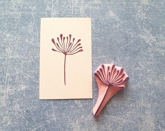 Dandelion rubber stamp for art journaling, cardmaking plant stamp, wild flower ephemera, unique gift idea, pottery print, fabric pattern
