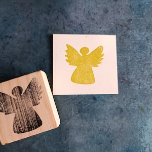 Timbro in gomma con angelo vintage per biglietti di Natale, decorazioni natalizie fatte a mano, abbellimenti shabby chic, diario biblico, lavoretti per bambini, pace,