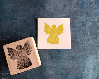 Vintage angel rubber stamp for Christmas card, handmade holiday decor, shabby chic embellishment, bible journaling, kids craft, peace,