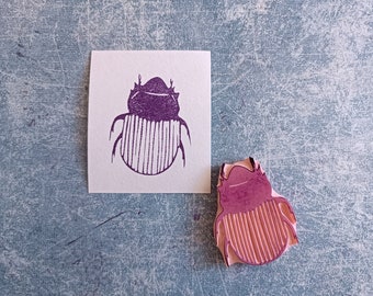 Beetle rubber stamp for scrapbooking, stag beetle stamp for creative journaling, rustic embellishment, gift for ecology lover,
