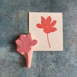 Rubberstempel met wilde bloemen voor kaarten maken, Botanische stempel voor Bullet Journal, Stempel bloesembloem voor scrabooking