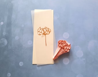 Peony rubber stamp for cardmaking, elegant wedding stamp, floral print, botanical gift, greeting card, snail mail, English rose flower,