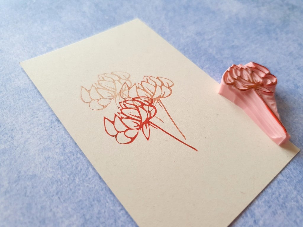 Peony Rubber Stamp for Cardmaking, Elegant Wedding Stamp, Floral Print ...
