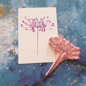 japanese lily rubber stamp for handmade cards, asian flower stamp, wild stamp decor, vintage postage, wedding diary, lotus dandelion pattern image 8