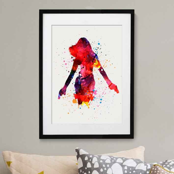 Marvel Poster - Avengers - Black Widow _ Watercolor Painting Wall Art ...