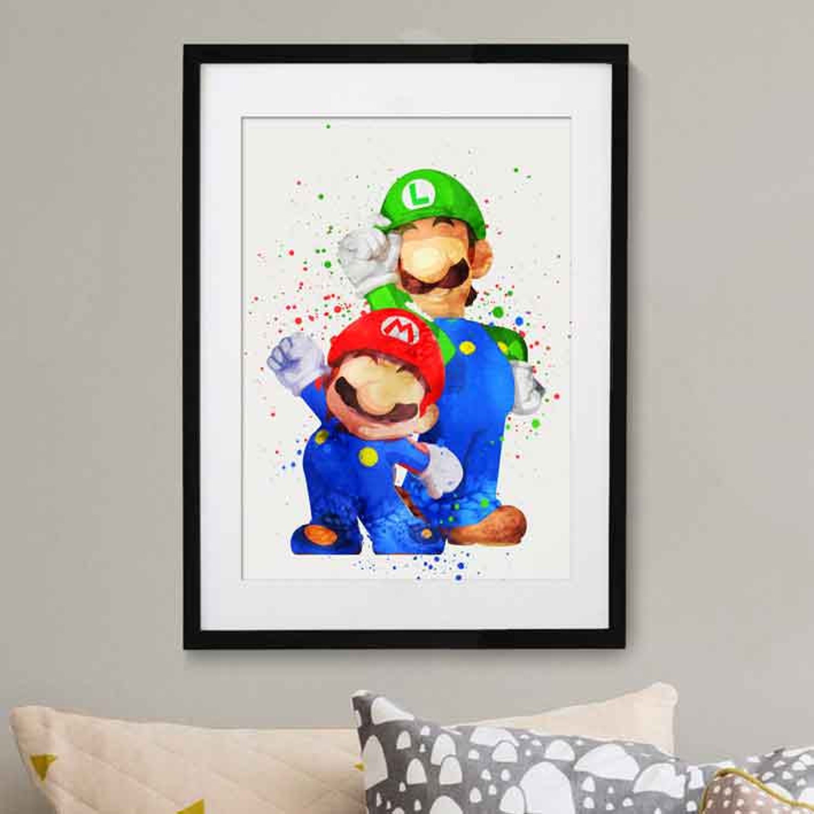 Mario Bros. Mario and Luigi Watercolor Poster - Etsy Canada