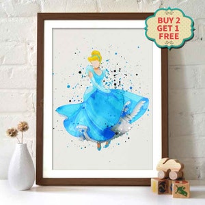 Disney Movie Poster - Cinderella Watercolor Poster