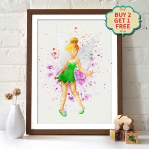 Tinker bell Watercolor Poster