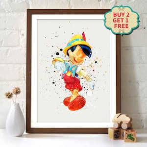 Pinocchio Aquarell Poster