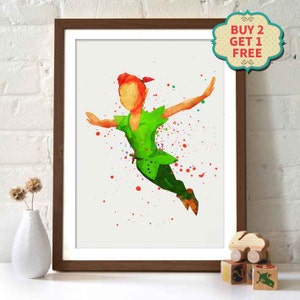 Peter Pan Watercolor Painting