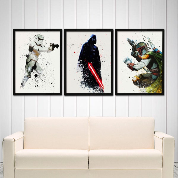 Set di Poster di Star Wars - Darth Vader, Boba Fett & Stormtrooper
