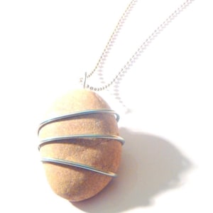 Handmade one of a kind necklace APRICOT PINK PEBBLE by All Things Natural