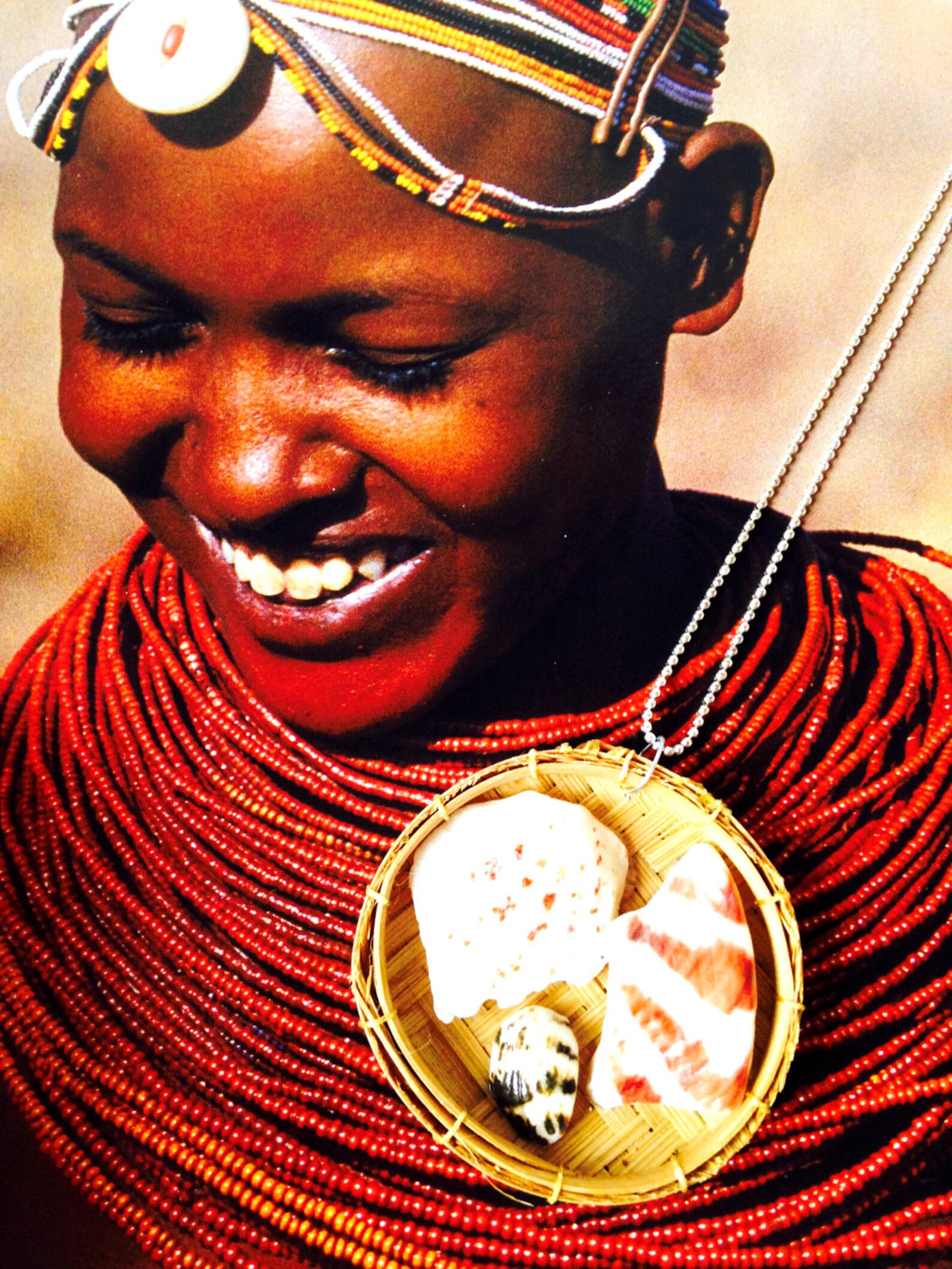 Necklace GENESIS Little Wicker Basket Pendant With Shell Etsy