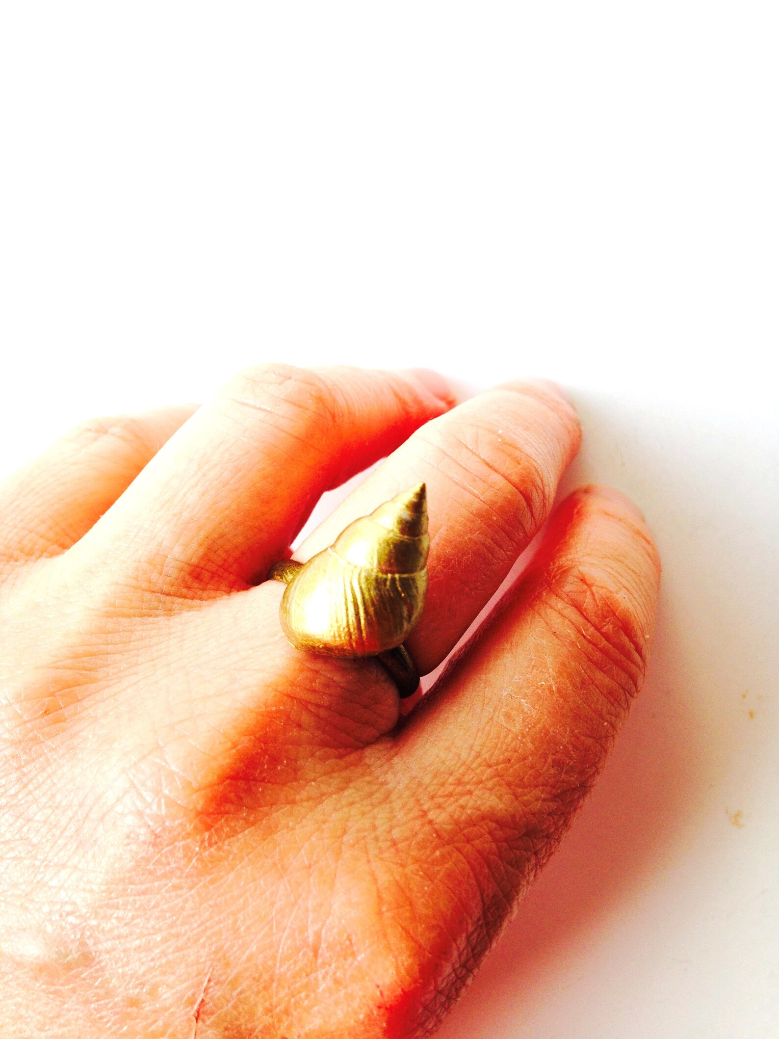 Ring Shell Ring CURAÇAO Hand Painted Natural Shell Bronze Etsy