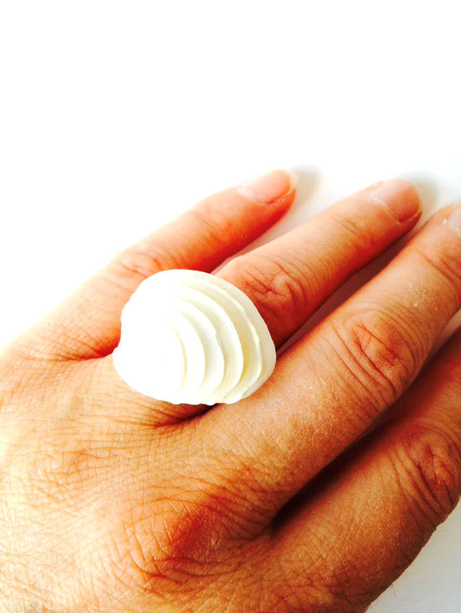 Ring WAVES White Shell With Natural Relief Silver Colored - Etsy