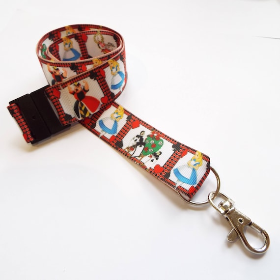 Handmade Alice In Wonderland Inspired Lanyard Complete With Safety Release Clip