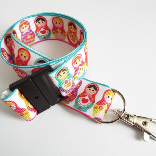 Russian Dolls - Handmade Ribbon Lanyard / ID Holder / Badge Holder / Keychain / Teacher Gift / Gift for Her / Gift for Him / Matryoshka