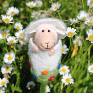 Felted bag puppet - sheep