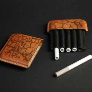 Scatola di sigarette personalizzata, custodia per tabacco marrone cognac, porta sigari incisi da uomo, accessori per fumatori