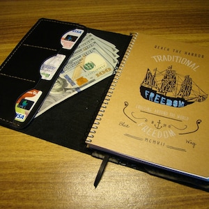 Portefeuille en cuir, carnet rechargeable et organisateur, dossier de document personnalisé pour hommes, étui de voyage passeport