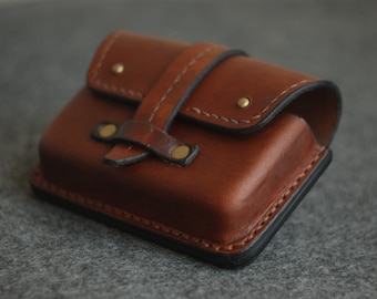 Engraved Leather Belt Bag: Men's Travel Waist Purse