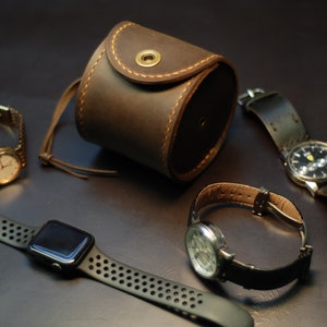 Leder-Uhren-Box, Reise-Box für Armbanduhr, benutzerdefinierte Rollcase, Mann Geschenk, Männer personalisierte Uhr Lagerung