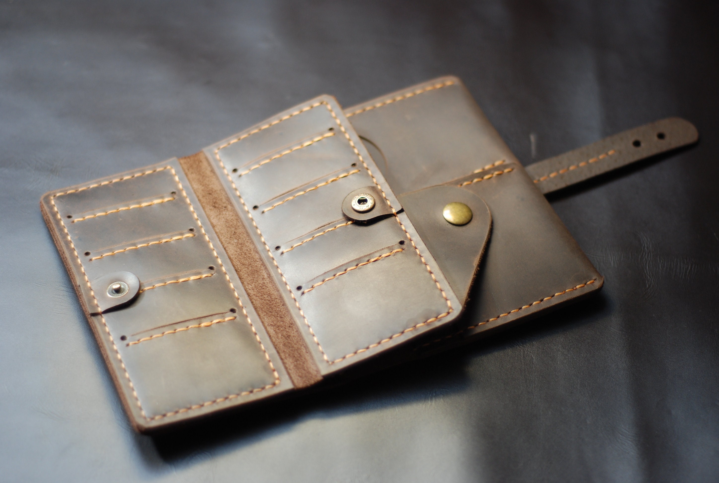 Leather Men's Wallet Money Pouch With Card Holder & Coins Etsy
