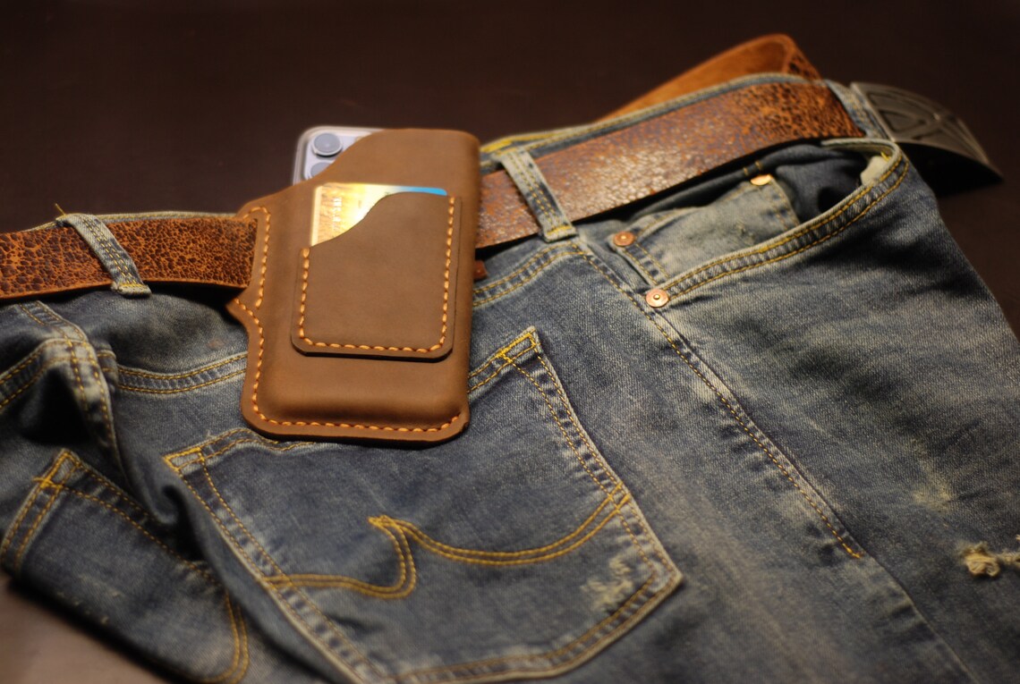IPhone leather holster smartphone engraved belt bag Etsy