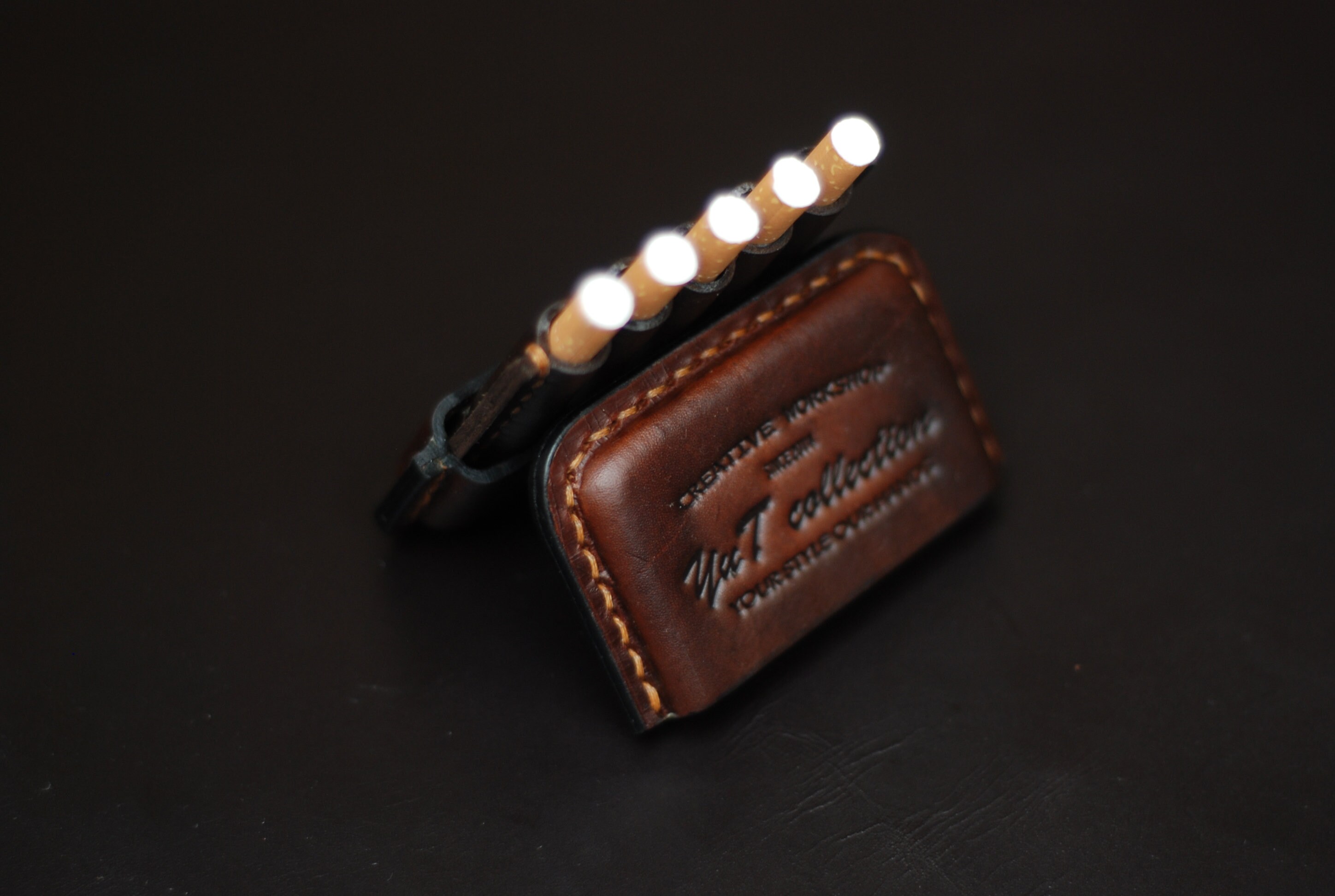 Small Cigarette Case, Men's Tobacco Box, Stitched Cigar