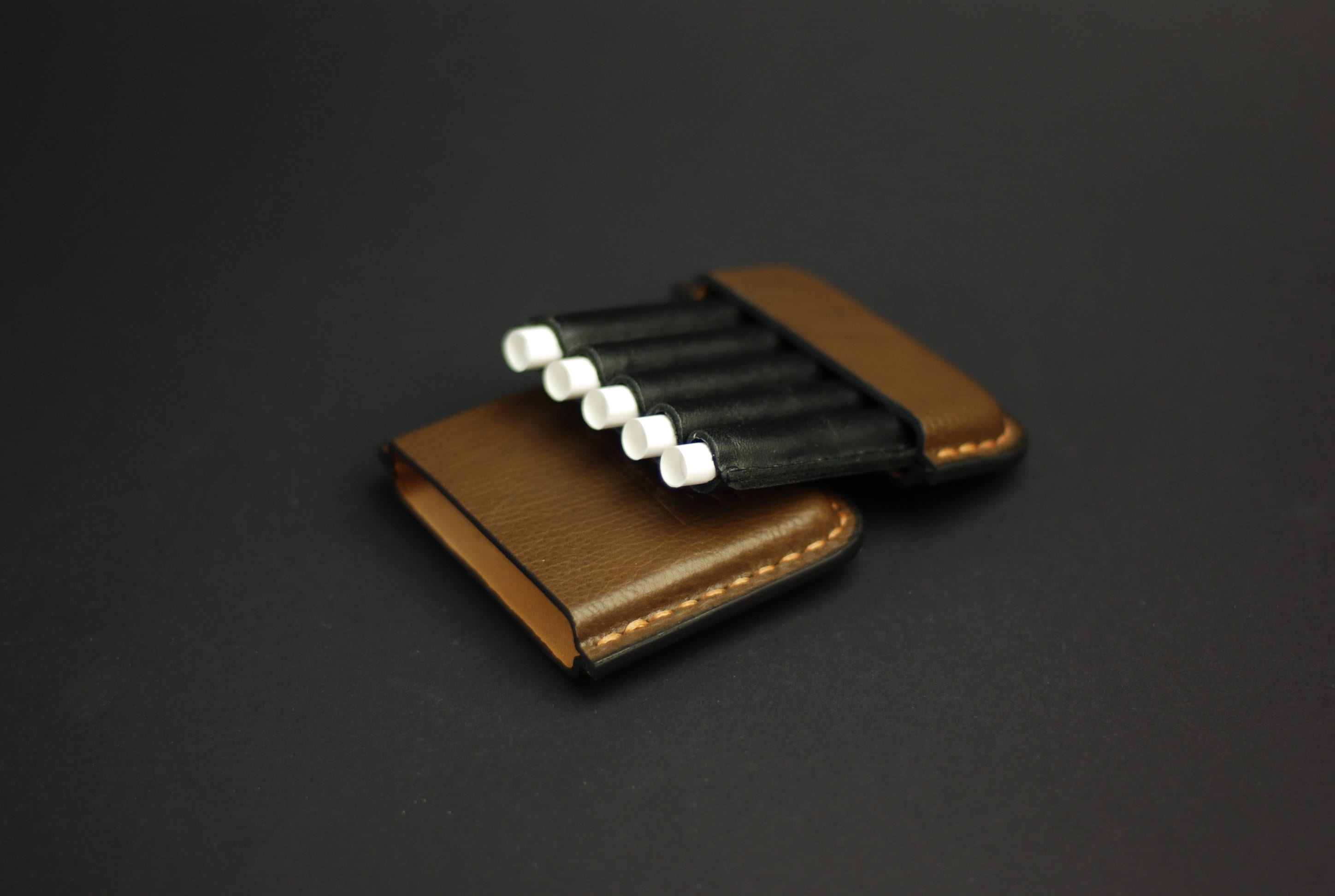 5 cigarette case Handmade Italian Leather Cigarette Case