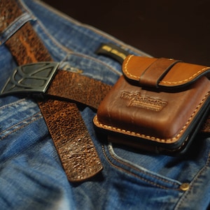 Reise-Gürtel-Tasche, Herren Taille Geldbörse, gravierte Leder Fanny Pack, Kreditkarte und Münze Beutel