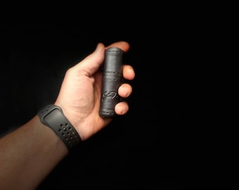 Estuche de cuero hecho a mano para cigarrillos, porta tabaco tubular, regalo para fumadores